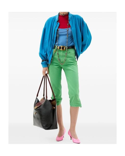 Versace Blue Poplin Zipped Blouson
