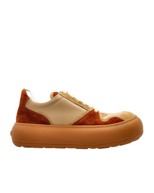 Moschino Brown Leather Sneakers for men
