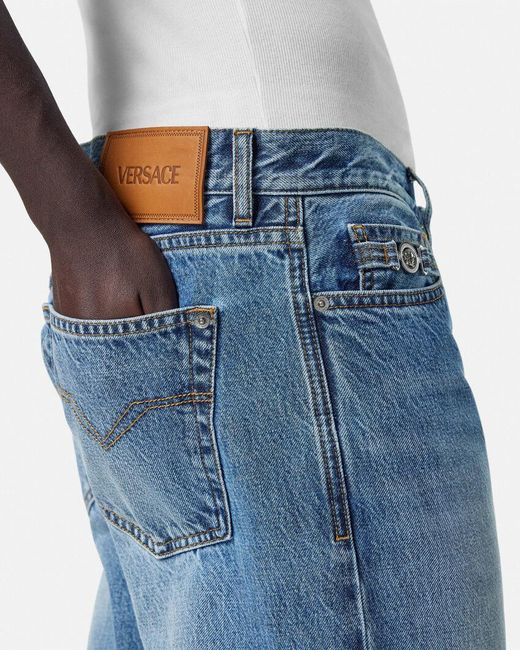 Versace Blue Medusa Head Jeans for men