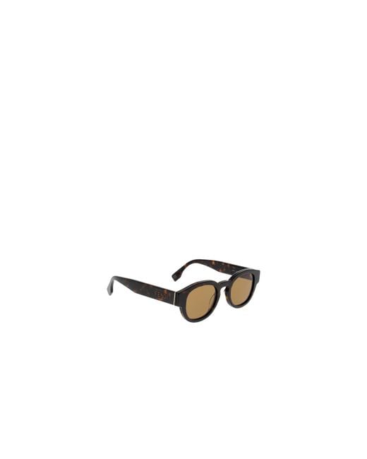 Fendi White Eyewear Round Frame Sunglasses