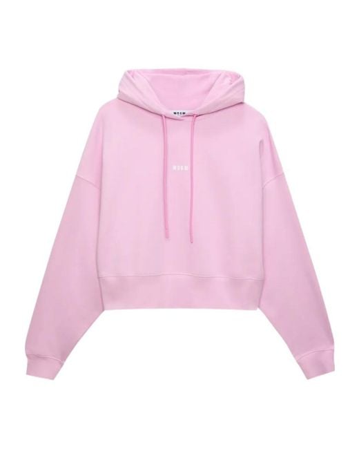 MSGM Pink Drawstring Hoodie