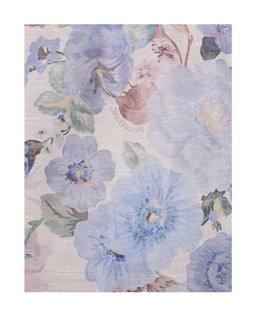 Zimmermann Blue Rebellion Drape Mini Dress