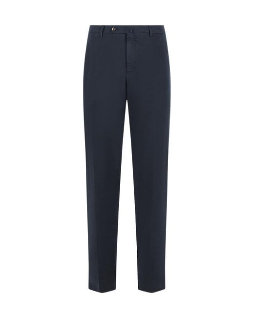 PT01 Blue Casual Trousers With Belt Loops for men