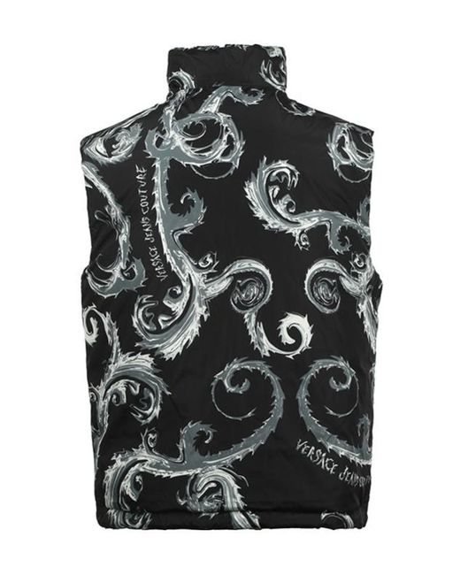 Versace Jeans Black Quilted Reversible Waistcoat for men
