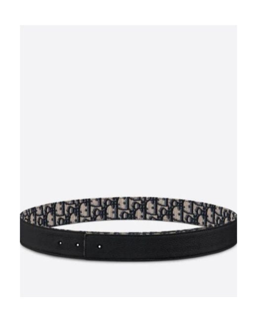 Dior White Reversible Belt Strap for men