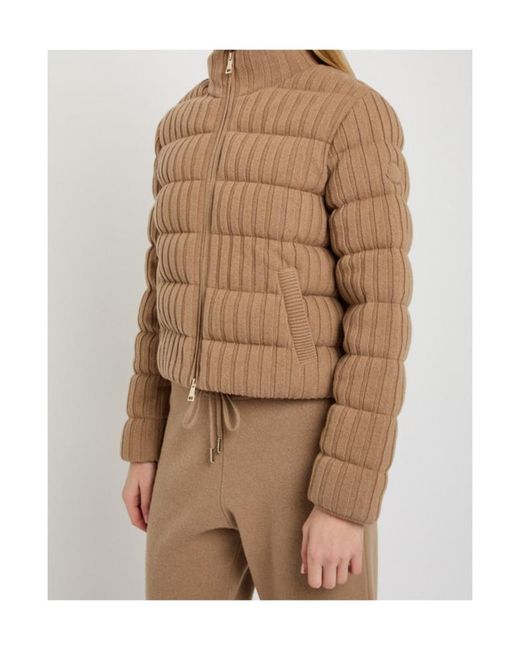Moncler Brown Padded Wool And Cashmere-Blend Jacket