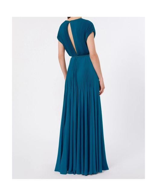 Max Mara Blue V-Neck Dress