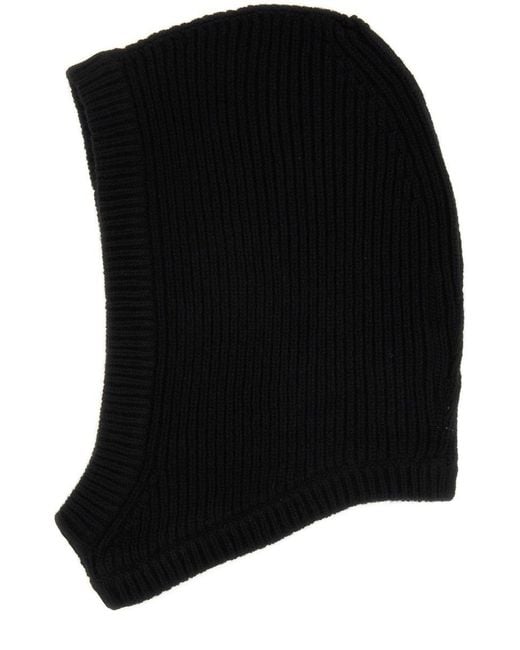 Rick Owens Black Rib-Knit Close-Fit Balaclava
