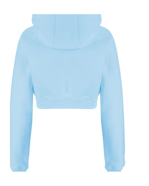 Just Cavalli Blue Logo Cropped Hoodie