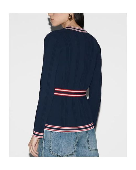 Gucci Blue Belted Button-Up Cardigan