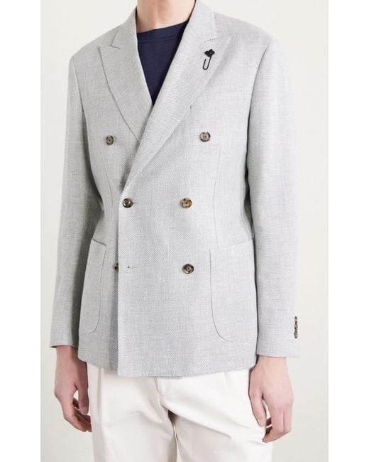 Lardini Gray Double-Breasted Jacket for men