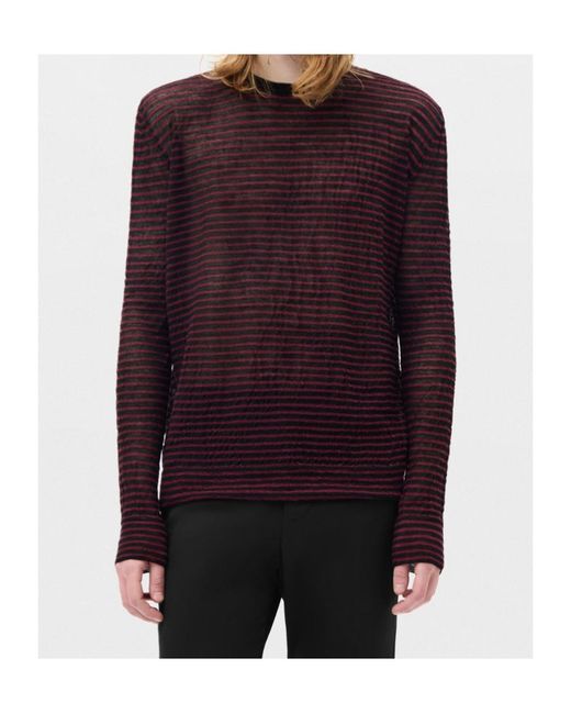 Ann Demeulemeester Black Racin Crew Neck Light Sweater for men
