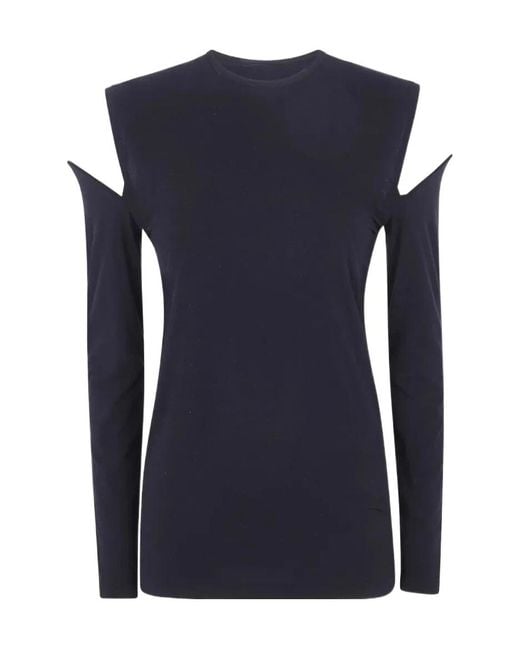 Junya Watanabe Blue Long Sleeved Cut-Out T-Shirt