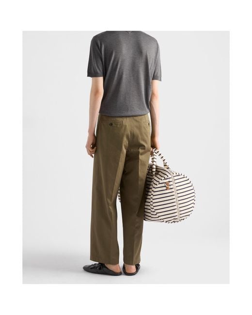 Prada Green Cotton Chino Pants for men