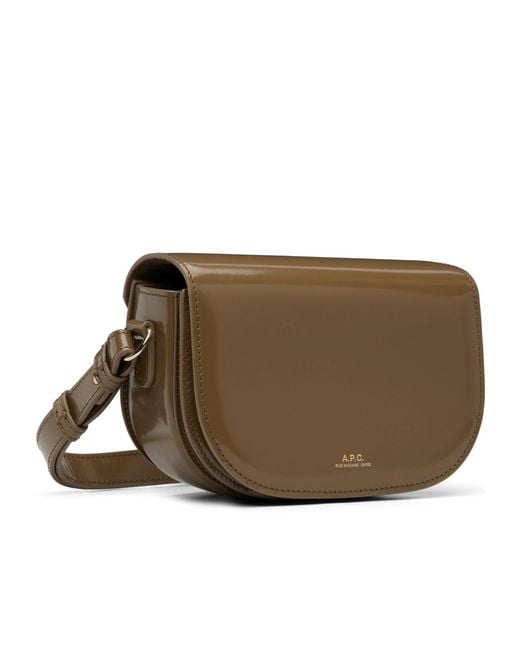 A.P.C. Brown Demi-Lune Patent Leather Crossbody Bag