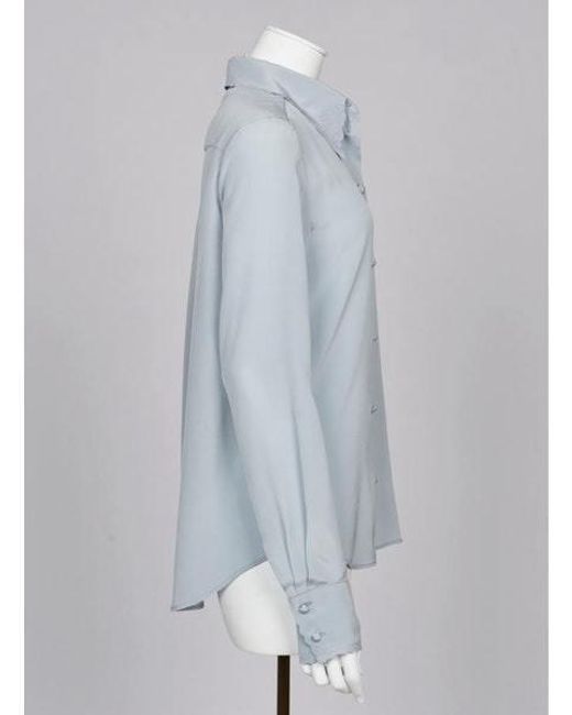 Chloé Gray Ruffled Shirt
