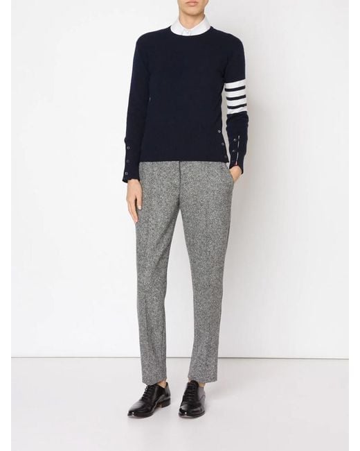 Thom Browne Blue 4-Bar Crewneck Jumper