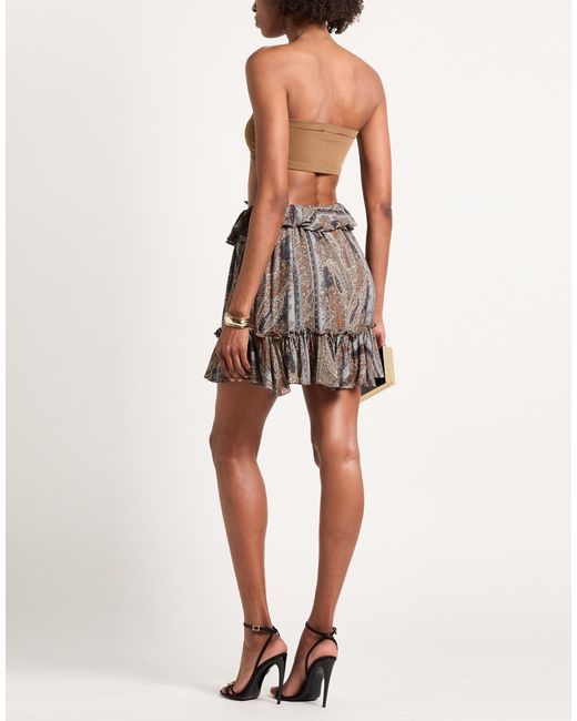 Saint Laurent Brown Colorful Flared Skirt