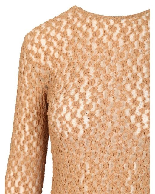 Isabel Marant Brown Gaelle Long-Sleeved Lace Top