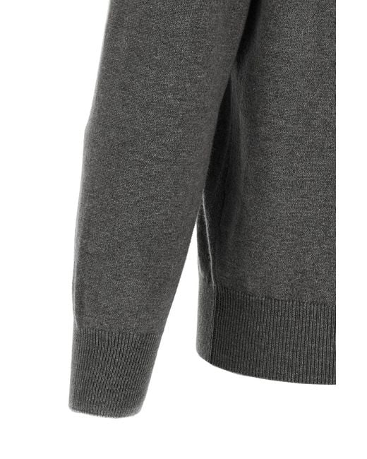 Brunello Cucinelli Gray Half-Zip Sweater for men