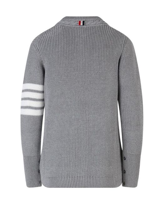 Thom Browne Gray 4-Bar Stripe Cardigan