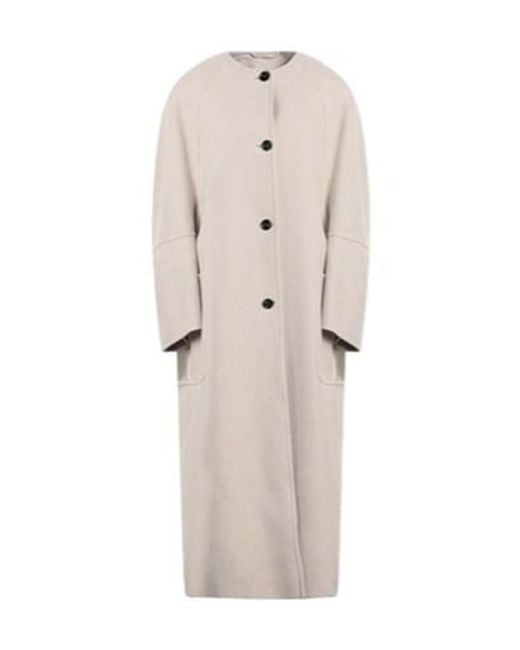 Max Mara Natural Solid-Color Cashmere Coat