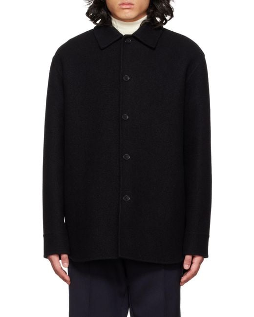 Jil Sander Black Long-Sleeved Buttoned Overshirt for men