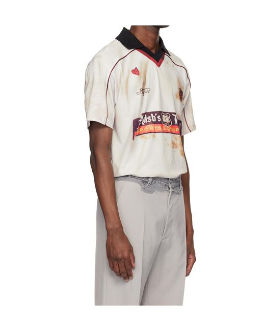 ANDERSSON BELL White Printed Soccer Jersey T-Shirt for men