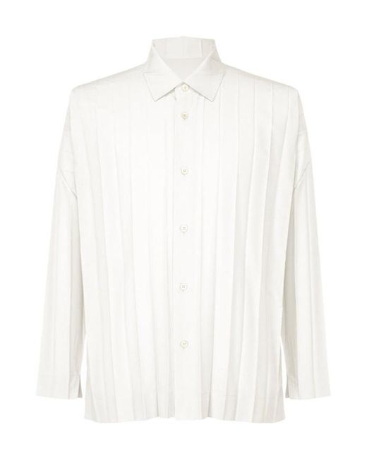 Homme Plissé Issey Miyake White Homme Plissé Issey Miyake Edge Shirt for men