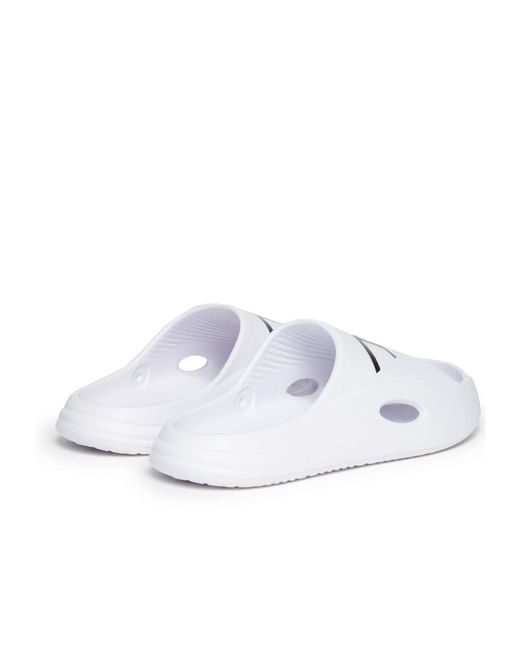 DIESEL White Logo-Print Chunky Slides