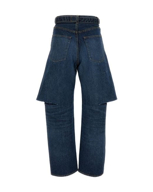 Sacai Blue Straight-Leg Jeans