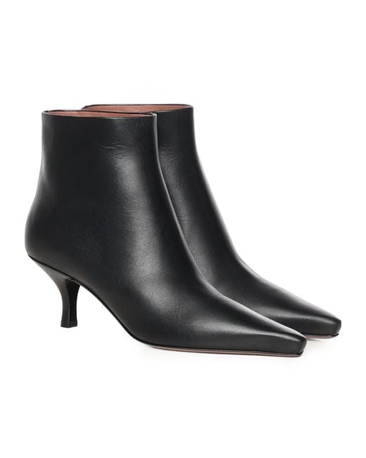 Paris Texas Black Rose Ankle Boots