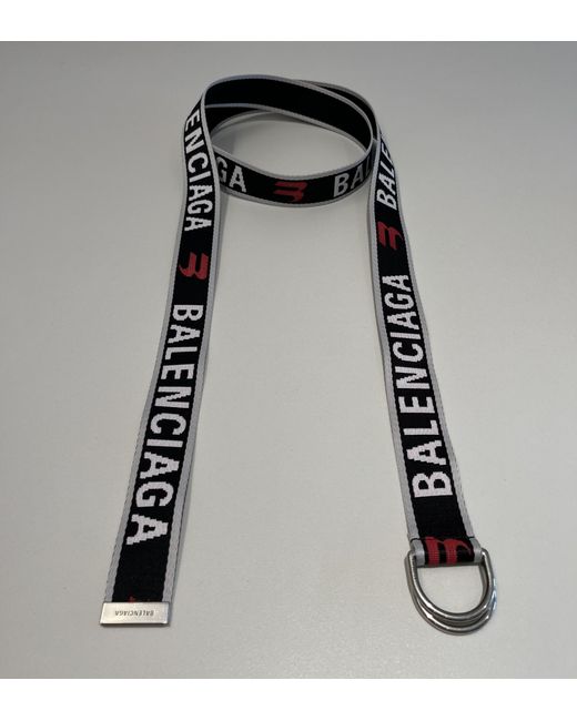 Balenciaga White D Ring Logo Detailed Belt for men