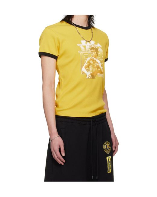 Lu'u Dan Black Bruce Lee X Collaboration Ringer Crew Neck T-Shirt for men