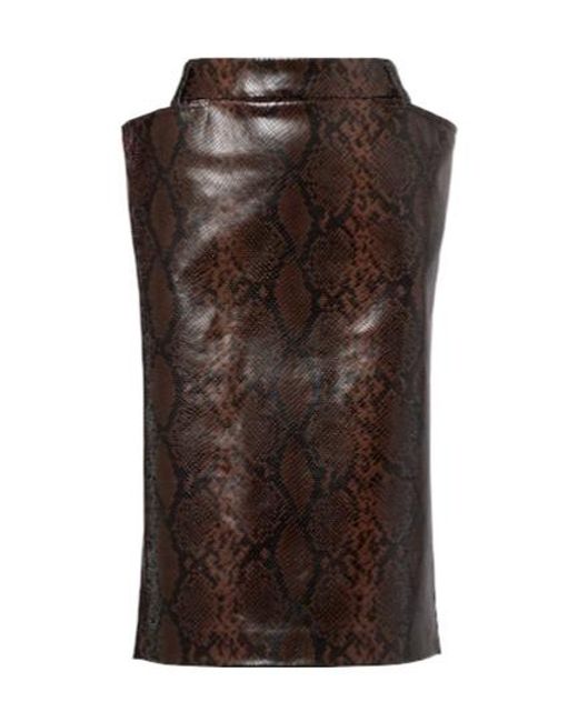 Stella McCartney Brown Snake-Effect Midi Skirt