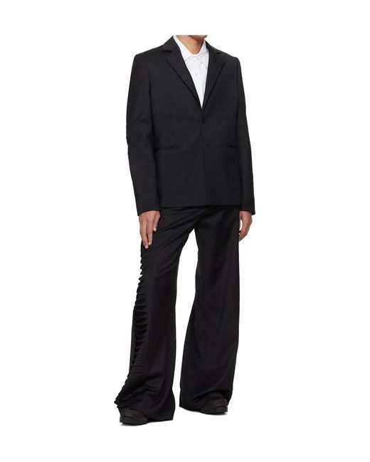 HELIOT EMIL Blue Vibraxis Long-Sleeved Wool Blazer for men