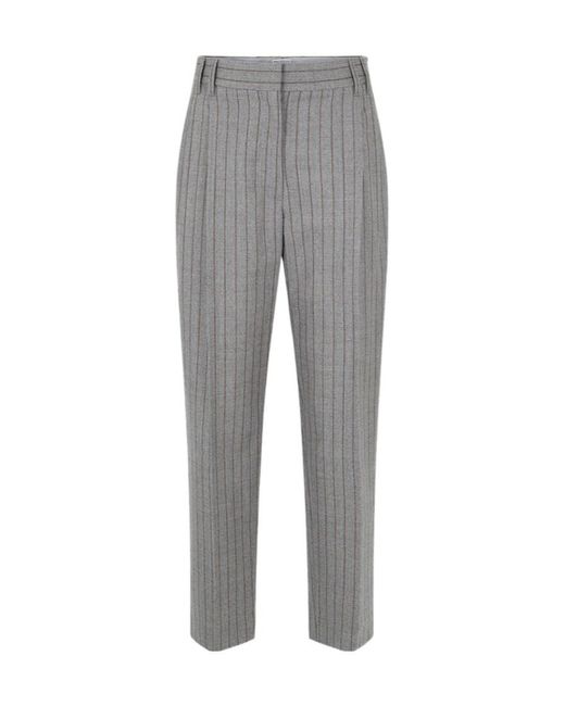 Brunello Cucinelli Gray Casual Pants With Belt Loops