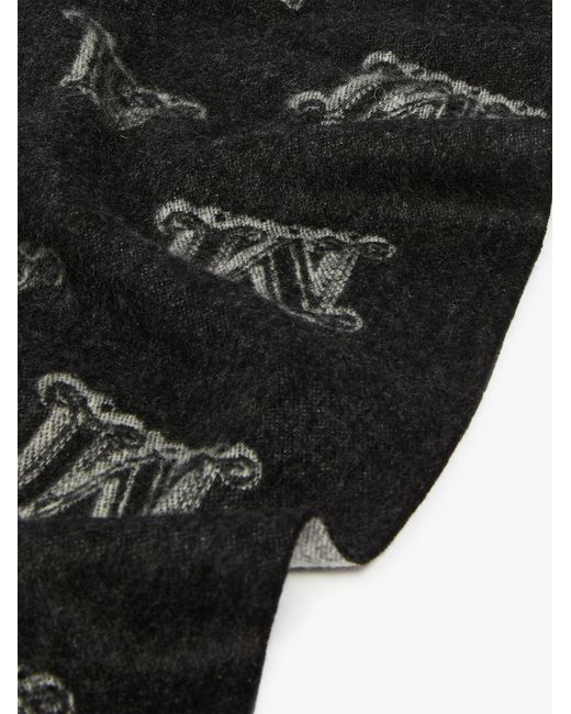 Max Mara Black Logo Cashmere Scarf