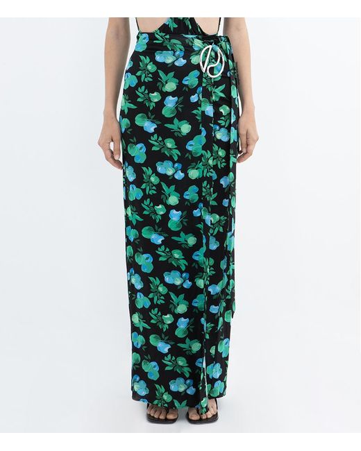 Coperni Green Printed Wrap Skirt