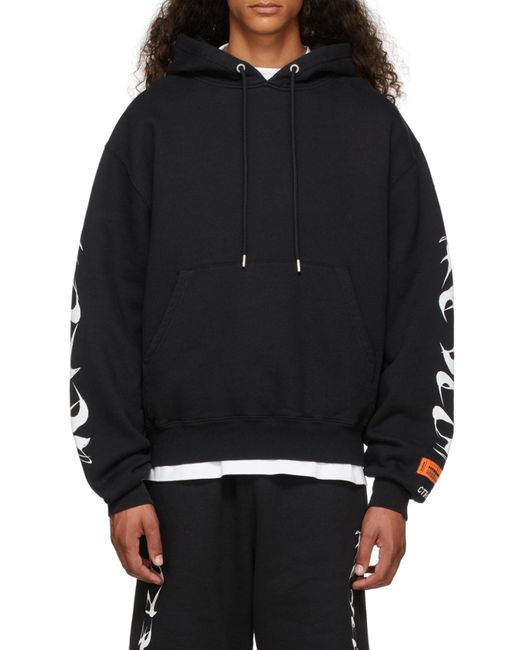 Heron Preston Blue Logo Patch Hoodie for men