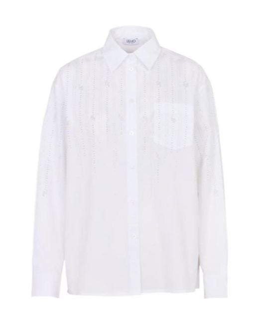 Liu Jo White Buttoned Embellished Shirt