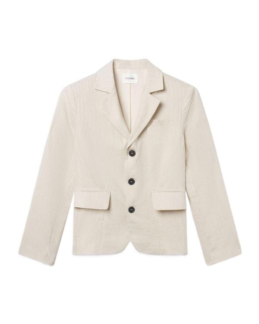 FRAME White The Striped Smart Blazer