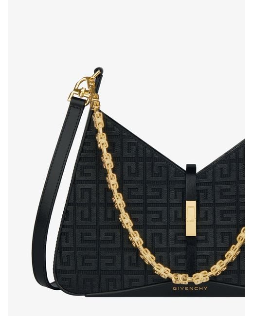 Givenchy Black Logo Embroidered Cut Out Small Shoulder Bag