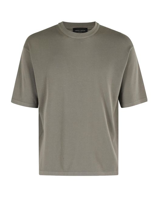 Roberto Collina Gray Round-Neck Logo T-Shirt for men