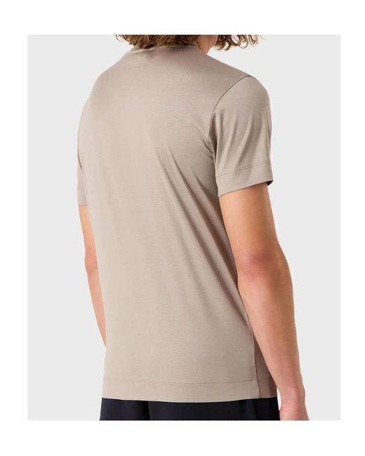 Emporio Armani Gray Logo Embroidered Crewneck T-Shirt for men