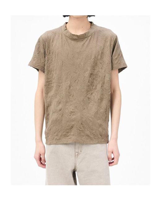Our Legacy Gray Crinkle Crew-Neck T-Shirt for men