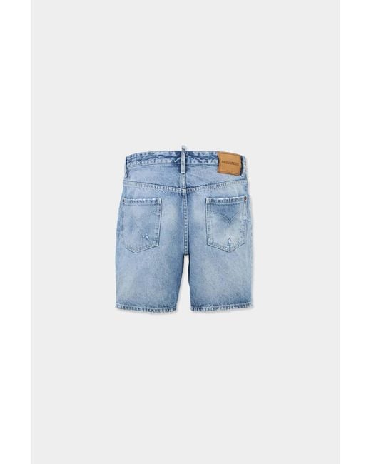DSquared² Blue Faded Denim Shorts for men