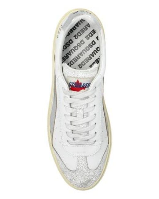 DSquared² White Distressed Lace-Up Sneakers for men