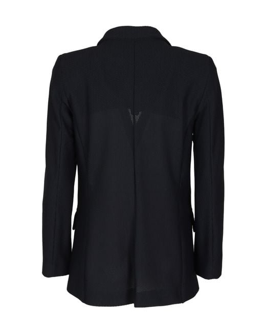 Seventy Black Double-Breasted Tailored Blazer
