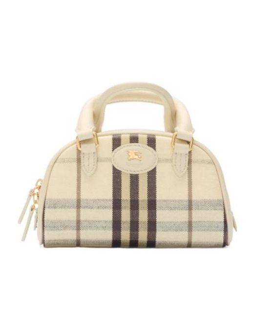 Burberry Metallic Mini Highlands Bowling Tote Bag
